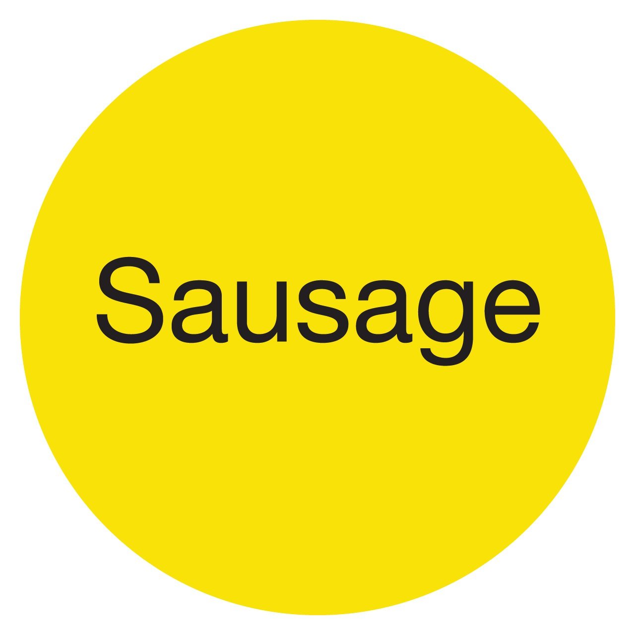 DayMark IT111261 DuraMark Permanent Circle Deli Label, "Sausage", 1" Diameter, Yellow (Roll of 1000)
