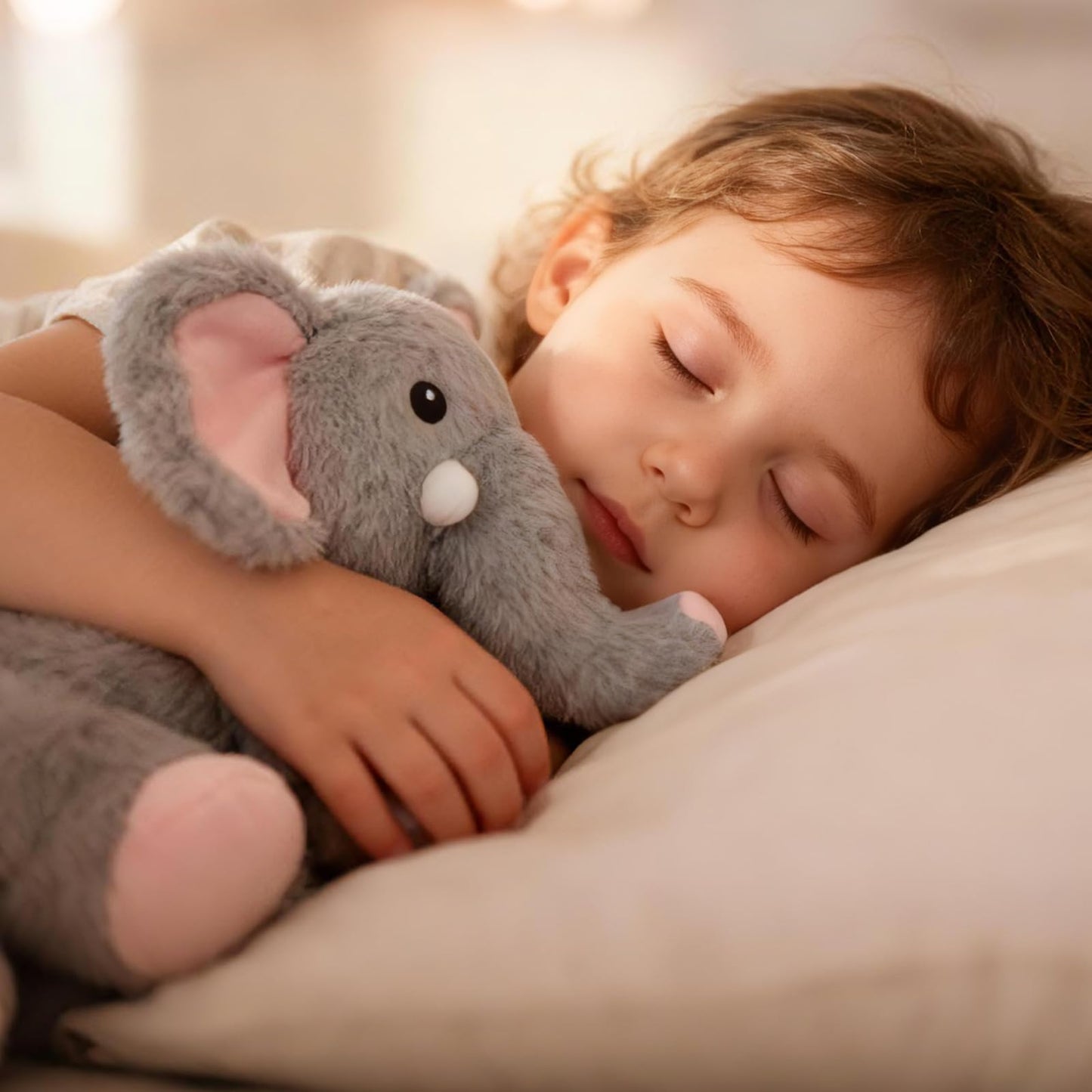 KOPHINYE Weighted Elephant Stuffed Animal, Gray Soft Stuffed Elephant Plush Toy, Small Weighted Plush Comfort Birthday Gifts for Kids, 10 Inch, 0.8 Lbs