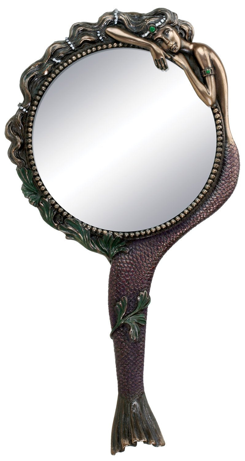 Art Nouveau Collectible Mermaid Hand Mirror Nymph Decoration