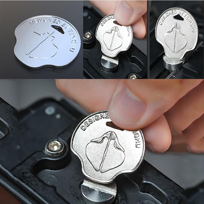 5 Pack Coin Driver Screwdriver Keychain Pocket Thumb Tightening Key Mini Combo Tool Fastener for Quick Release Plate DSLR Camera Battery Covers 3/8" 1/4" Mounting Screws Adapter