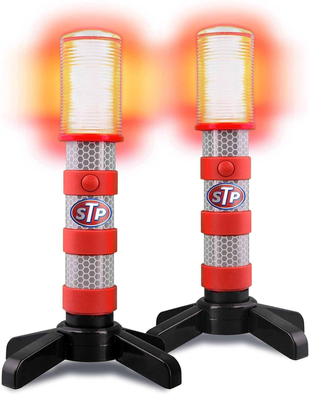 XTREME STP LED Road Flares, 3 Alert Lighting Modes: Flashing Red, Solid Red & White Flashlight, Emergency Flares for Vehicles, Visible From Up To A Mile, Foldable Stand/Built-In Magnet Sticks To Car