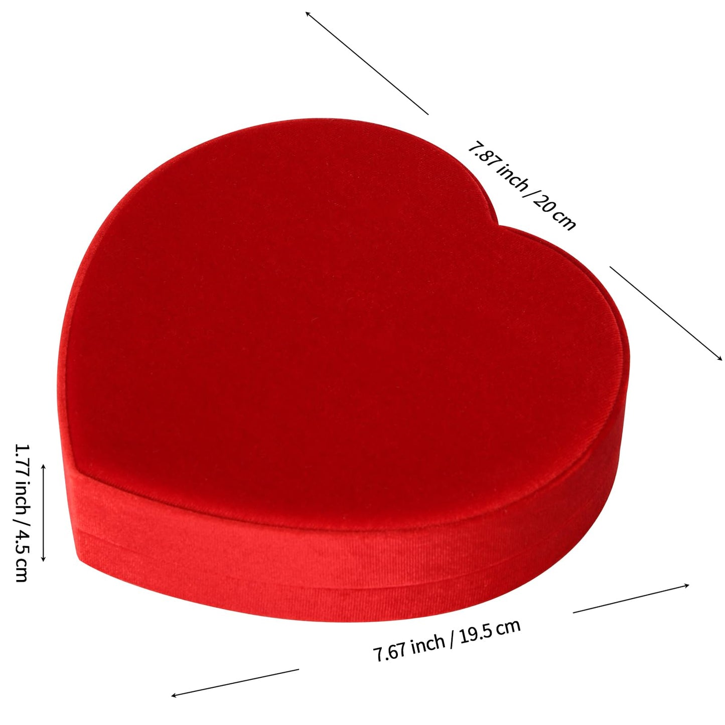 LETURE Large Jewelry Set Gift Box, Heart-Shaped Velvet Necklace Ring Earring Pearl Storage Organizer Holder Box (RED)