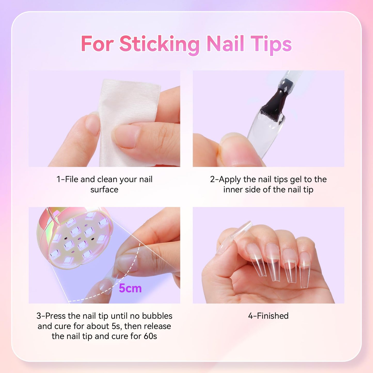 Makartt UV LED Nail Lamp - Gooseneck UV Light for Nails Cordless Rechargeable USB 39mW/cm² Dryer LED Lamp with Auto Sensor 4 Timer Settings Fast Curing for Nail Art Polish (Glazed Pink)