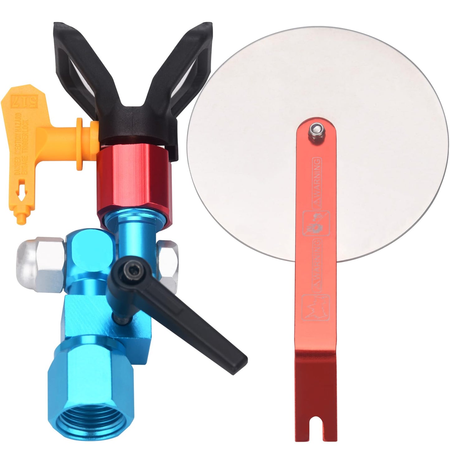 JWGJW Airless Spray Gun Guide Accessory Tool w/ 517 Tip 10 Inch Airless Extension Pole,Spray Guide Painting Tool for Graco Titan Airless Paint Sprayer Gun.