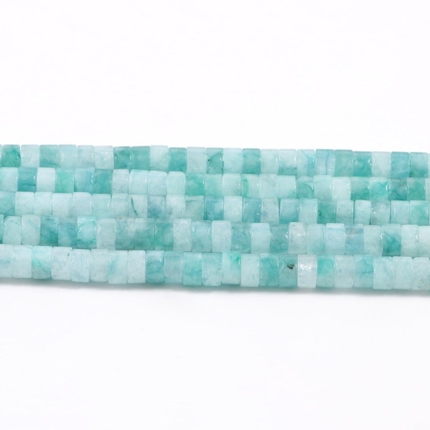 NITOPUPU 150Pcs 4×2mm Natural Chrysoprase Spacer Stone Beads for Jewelry Making Supplies, Loose Semi Flat Round Gemstone Tube Beads for Bracelets DIY Crafts