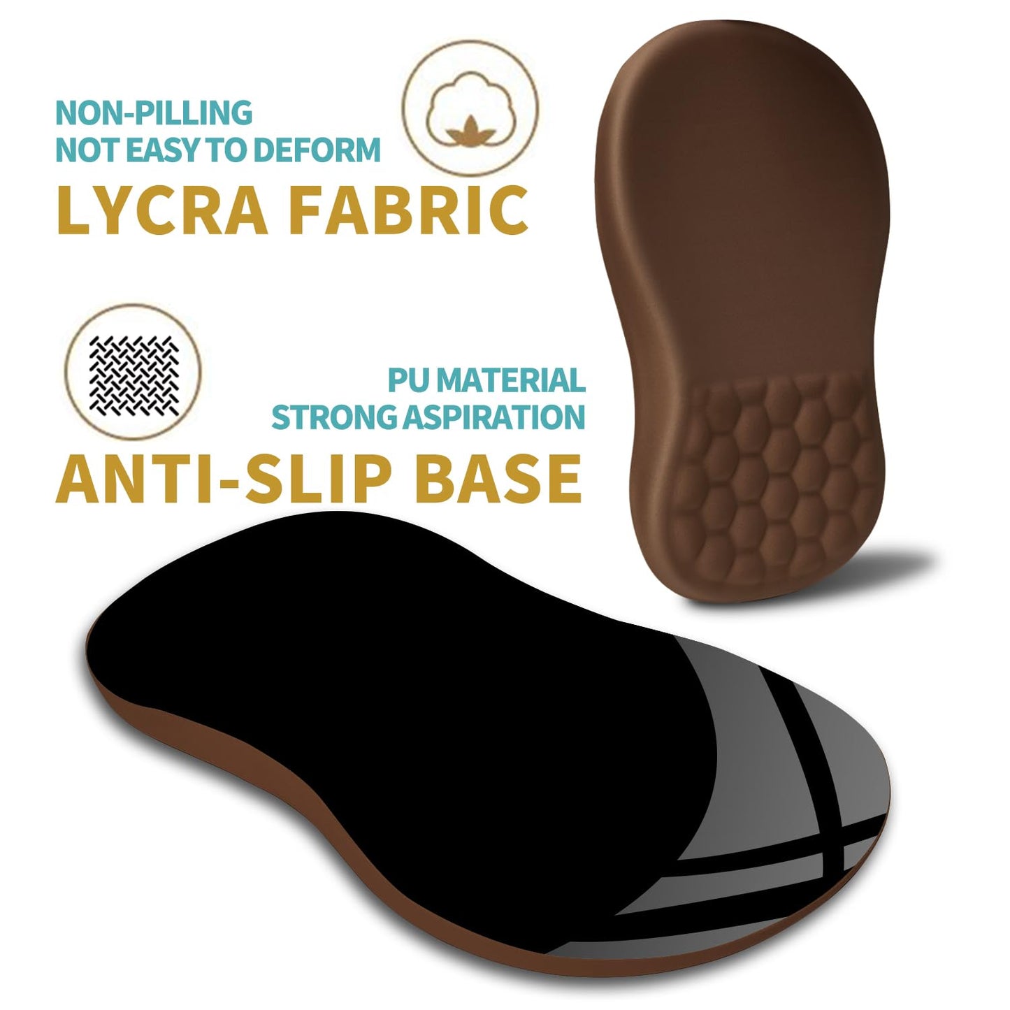 Hokafenle Ergonomic Mouse Pad Wrist Support with Massage Design, Wrist Rest Pain Relief Mousepad with Memory Foam&Non-Slip PU Base, Mouse Pads for Wireless Mouse & Desk (12x8 inch,Brown)