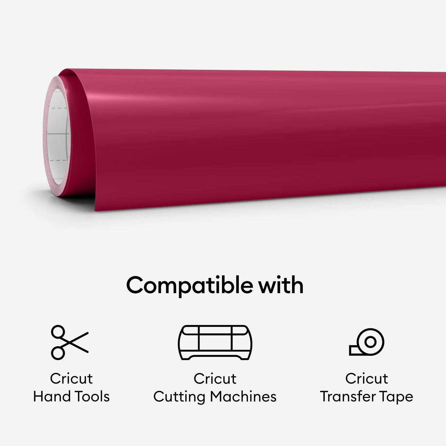 Cricut Premium Permanent Vinyl Roll (12 in x 15 ft), Dark Red - Weather-Resistant, Dishwasher-Safe & Fade-Proof, Compatible with Cricut Cutting Machines