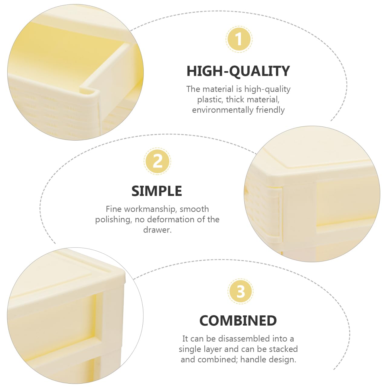 Beavorty Multi-Layer Desktop Storage Box 3-Drawer Organizer 6.69X5.98X5.11In Jewelry Case Cosmetic Makeup Storage for Girls Vanity Office