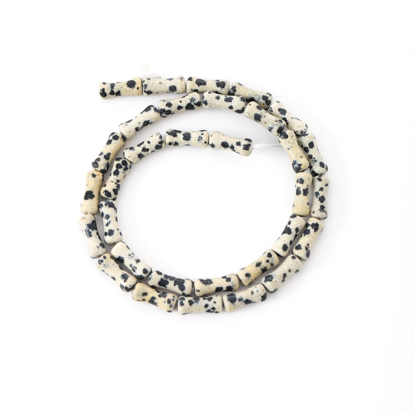 5x12mm Natural Dalmation Stone Bamboo Shape Gem Healing Energy Loose Spacer Beads for DIY Necklace Bracelet Earring