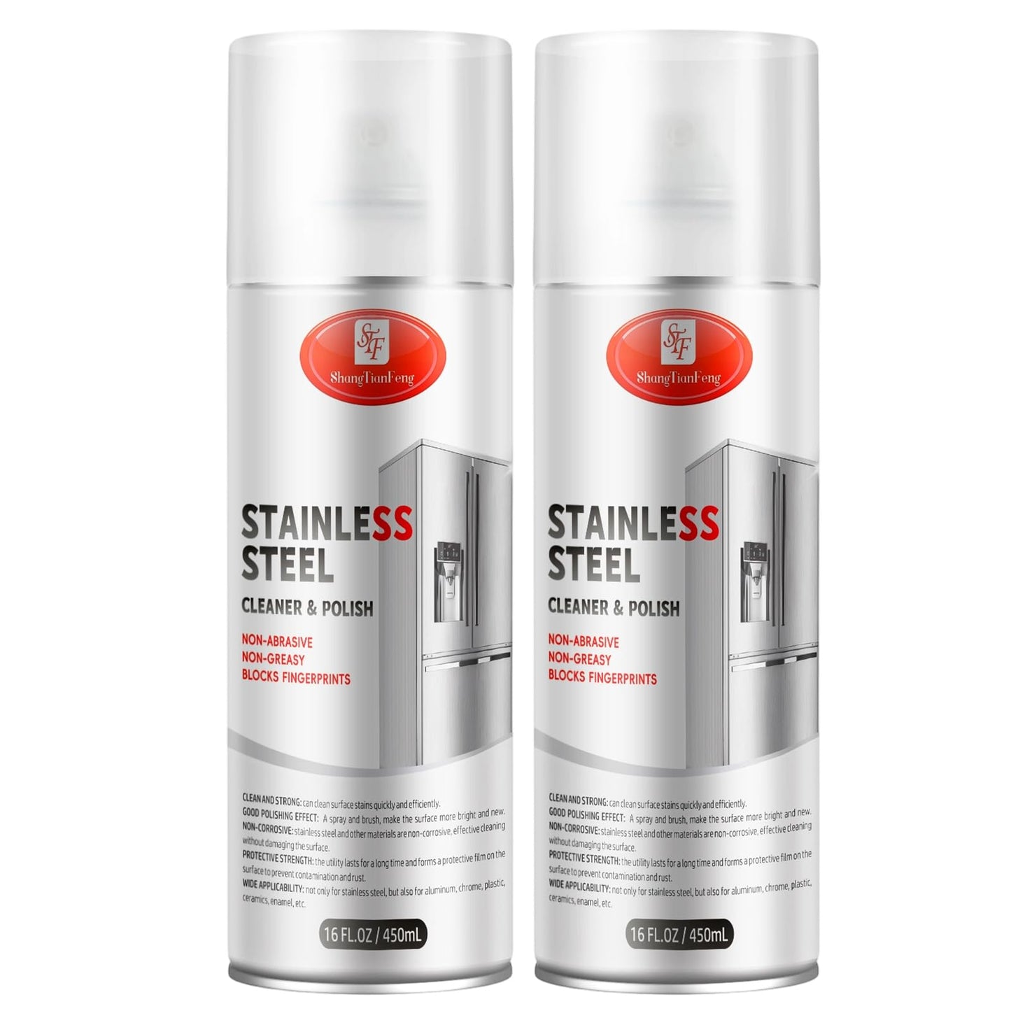 Stainless Steel Cleaner & Polish (17OZ Pack of 2)- Quick Shine, Streak-Free Formula - Safe for Appliances, Cookware, Sinks - Restores Shine - Eco-Friendly