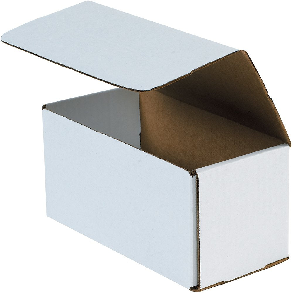 AVIDITI Corrugated Mailing Mailer Boxes Small 6" x 6" x 2" (50 Pack) Cardboard Shipping Box for Packaging Moving Packing Storage - White, 50 Pack