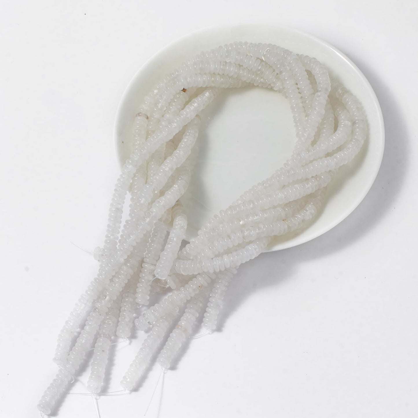 Natural White Crystal Disk Stone Spacer Beads 6x2mm 38cm/str Flat Rondelle Loose Semi Gemstone Caps for Making Bracelets Necklace