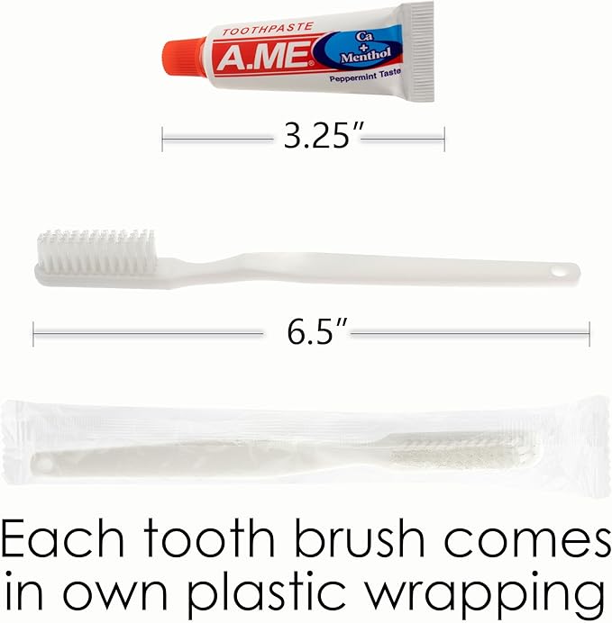 Moda West 96 Hygiene Kits - Bulk Case of Wholesale Basic Toiletry Kits for Men, Women, Travel, Charity 5 Pc A Kit