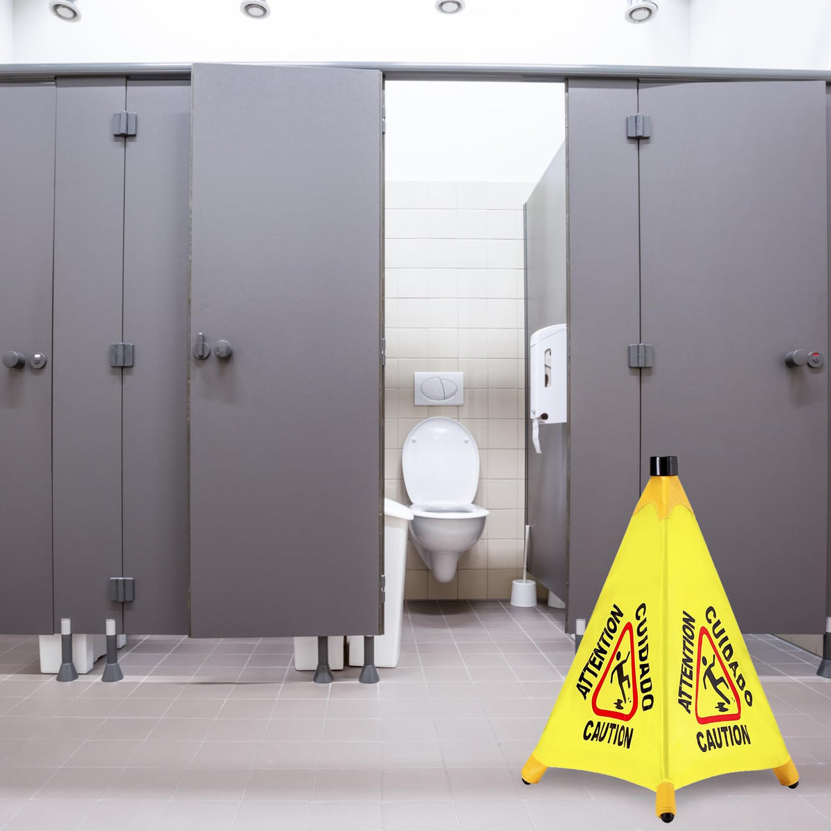 20 Pcs Pop up Wet Floor Sign with Storage Tube 20 Inch Wet Safety Signs Commercial Caution Safety Cone Pop up Caution Sign for Commercial Stores Grocery Restaurant Restroom Office Use (20 Count)