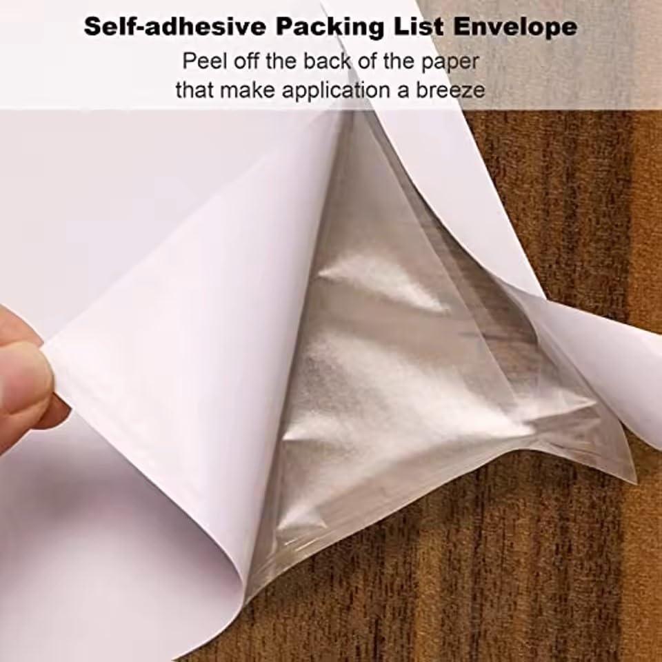 500PCS Packing Slip Pouches 9.5"x 13.4" Fit For 9.5"x 12" inch Packing List Envelopes,Self-Adhesive Mailing/Shipping Pouch Enclosed Bags for Packing Slips/Invoice/Labels Lettter Envelope Mailers