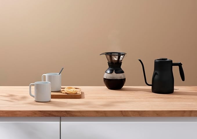 Bodum 34oz Bistro Gooseneck Electric Water Kettle, Pour Over Coffee & Tea, Stainless Steel, Matte Black