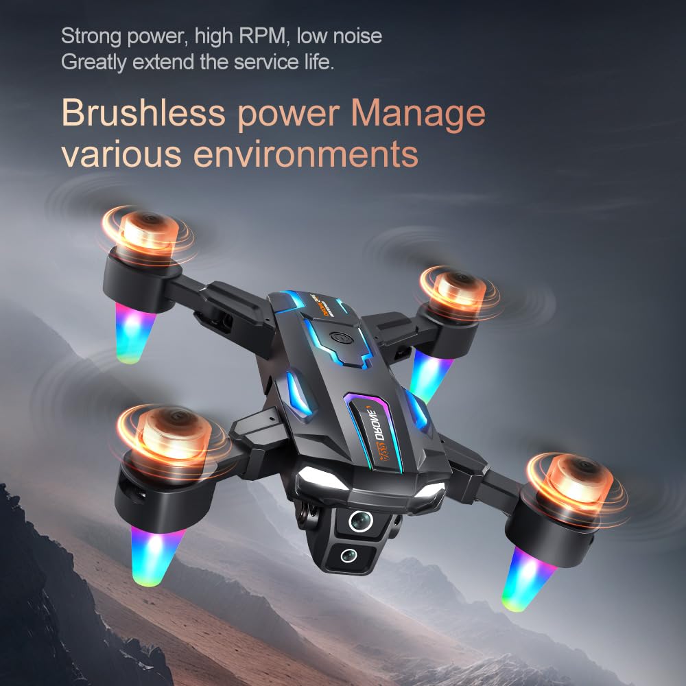 elecci A22 Drone with Screen Controller with SD card, 2 batteries, Brushless Motor, Optical Flow Localization, Active Obstacle Avoidance, with Black Outdoor Carrying Case.