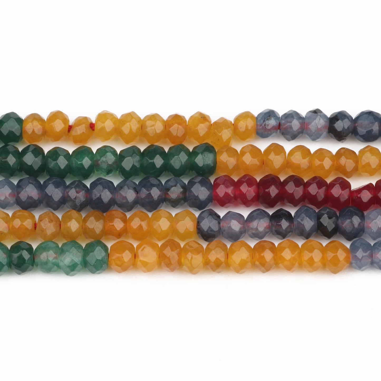 2 String 220PCS 3x5mm Natural Mixed Color Stone Beads for Jewelry Making, Songxi Facted Loose Gemstone Beads for DIY Bracelet Necklace Making Supplies with Energy Healing Chakra Power