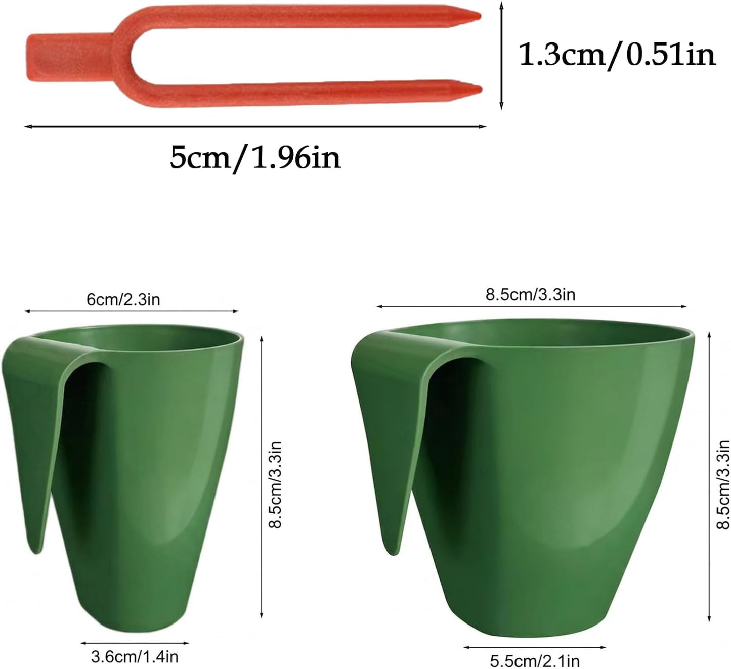 Strawberry Propagation Cups, with 20 Cups & 50 Forks and Gardening Tools, Hanging Strawberry Planter, for Bare Root Plants, Hanging Planter for Greenhouse & Home Garden (20pcs,Small)