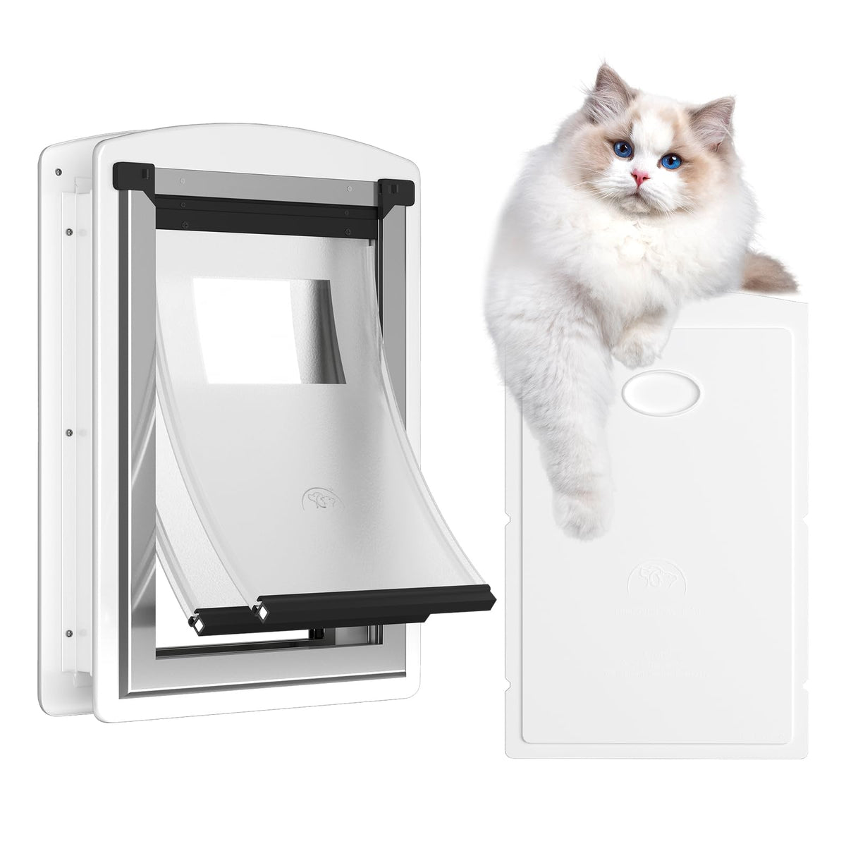 Cat Door for Exterior & Interior Doors with Steel Frame