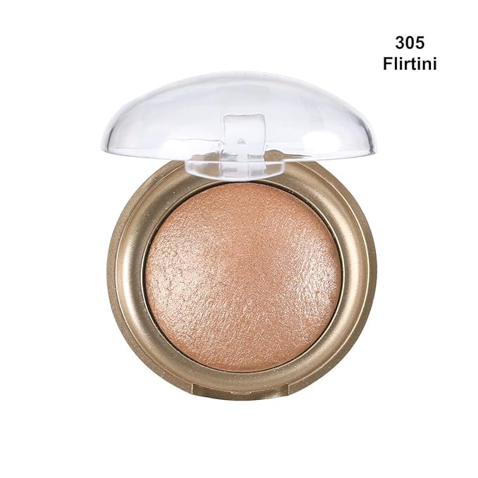 Baked Highlighter Contour Powder Sheer Pearl Shimmer Shades for Face Highlighter Makeup Brighten Up (305-Flirtini)