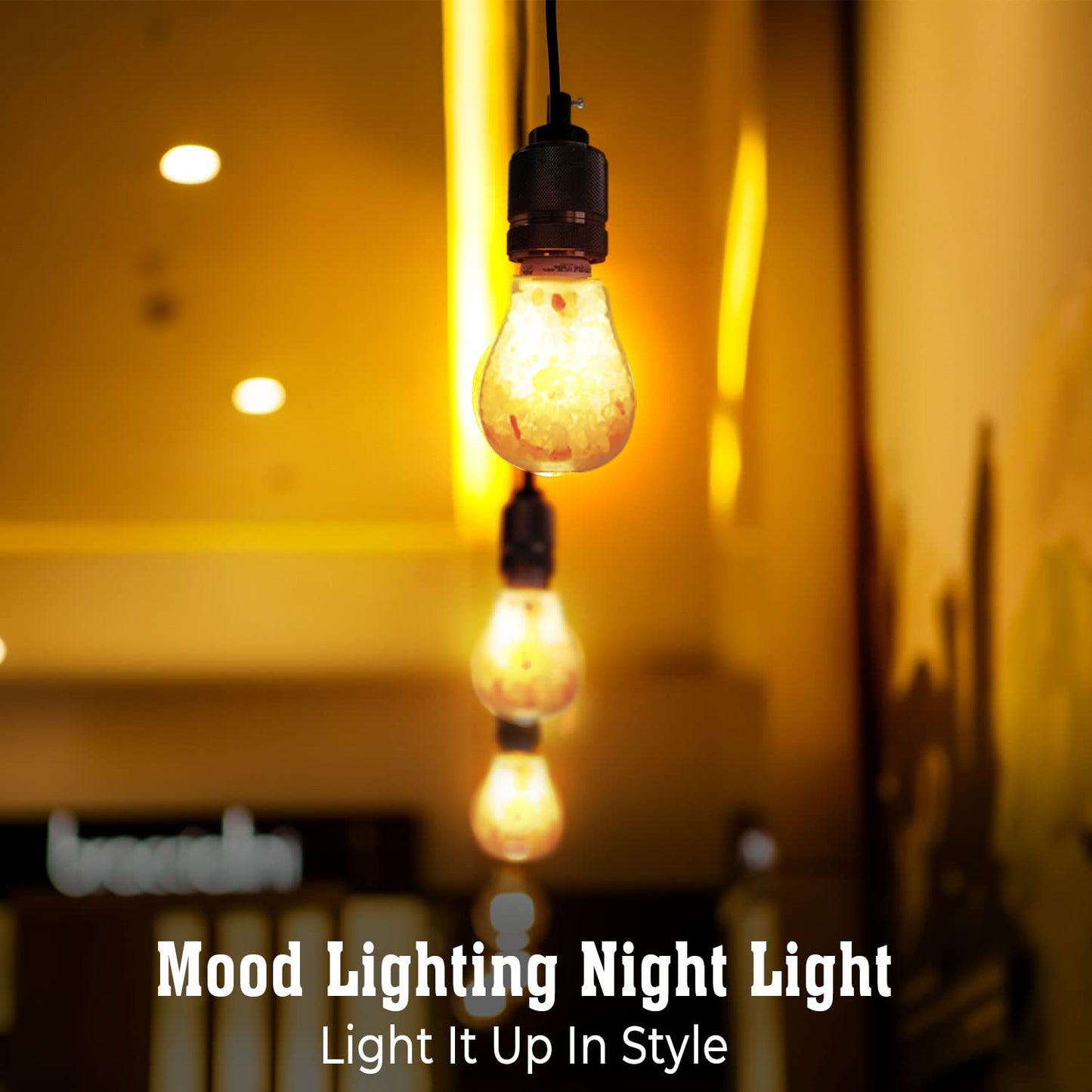 Himalayan Glow LED Light Bulb, Patent Design 60-Watt Equivalent, Warm Amber Glow, Salt Bulb Light, 4 Count