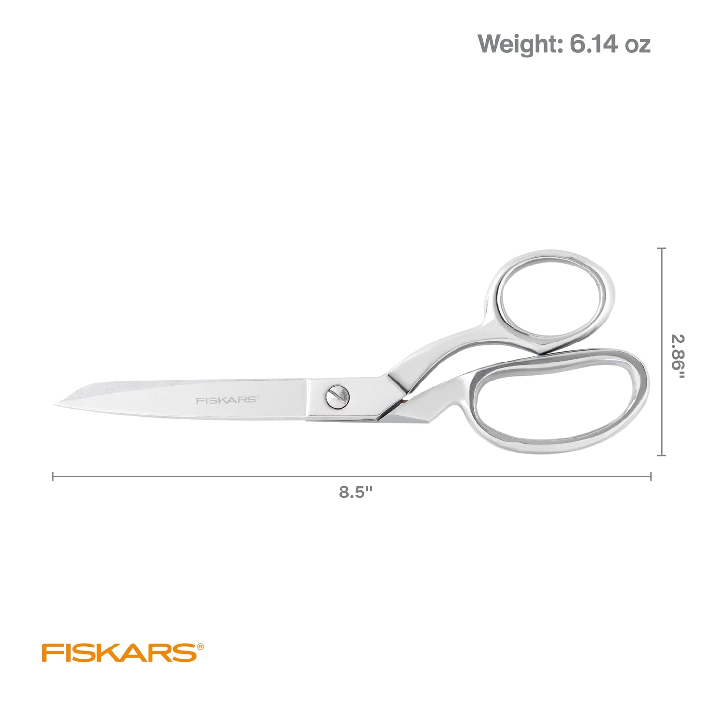 Fiskars Forged Scissors - 8" Stainless Steel - Paper and Fabric Scissors for Office, Arts, and Crafts - Silver