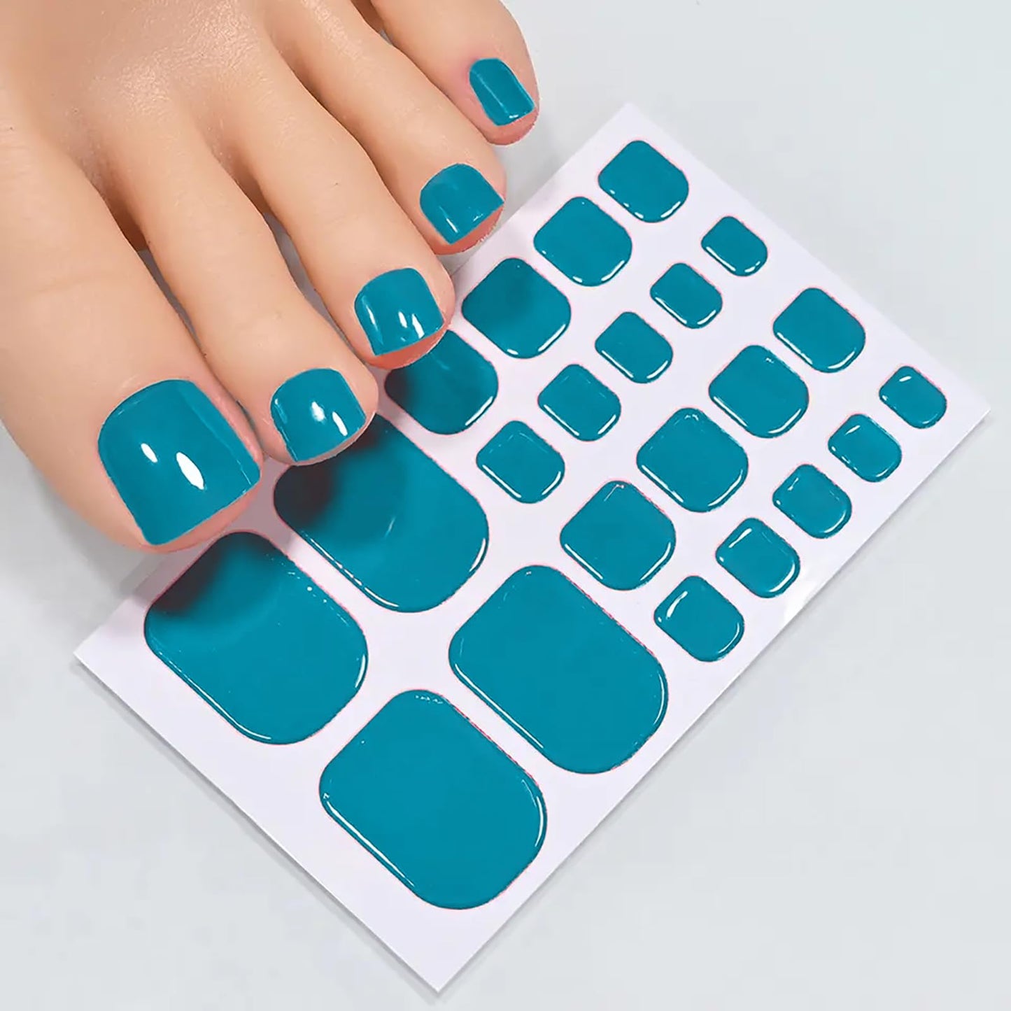 DANNEASY 440PCS/20 Sheets Toe Nail Stickers - Dusky Solid, Toenails Polish Strips Toes Nail Wraps for Women, UV Free | Easy to Stick | Adhesive Gel Toenail Strips with 1 File, 1 Cuticle Stick