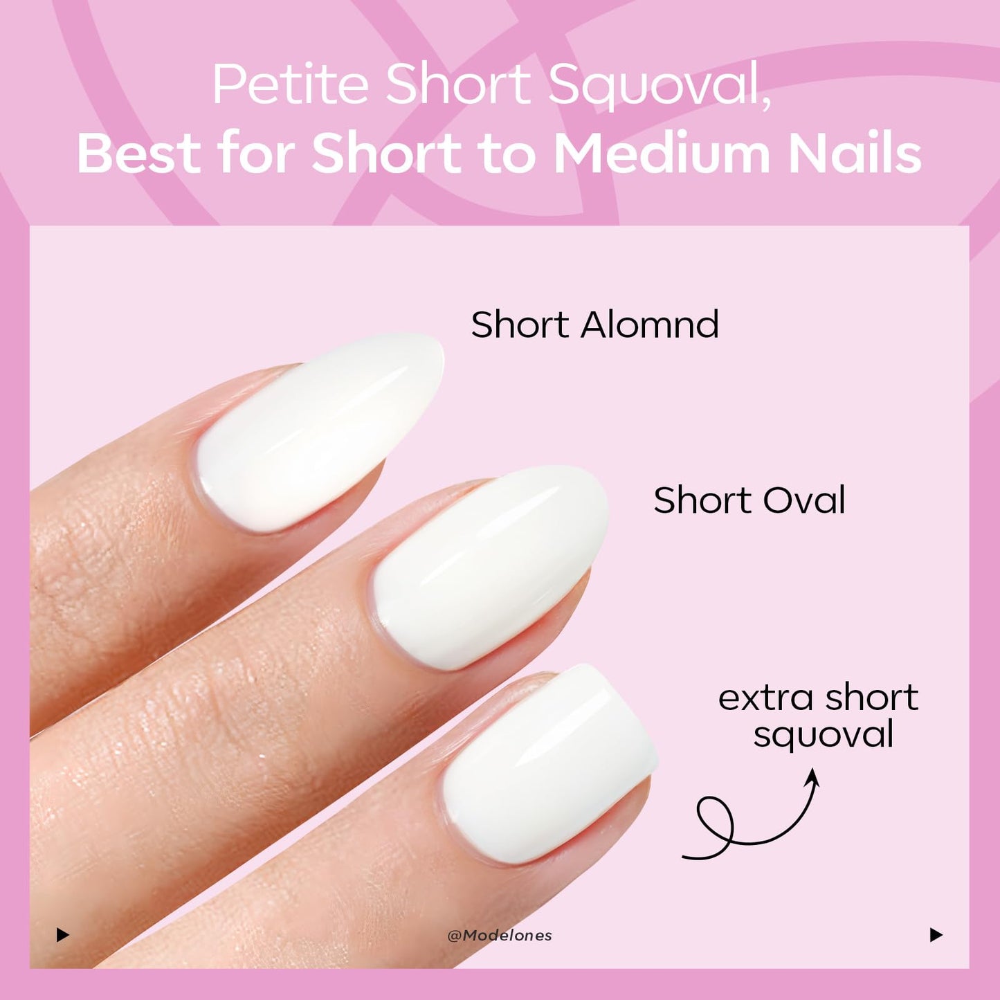 Modelones Extra Short Press on Nails, Plum Squoval Fake Nails, Reusable Nail Kit with Nail Glue Adhesive Tabs Mini Nail File, Nails Press Ons 32Pcs 16 Sizes, Spring Women Girl Gift