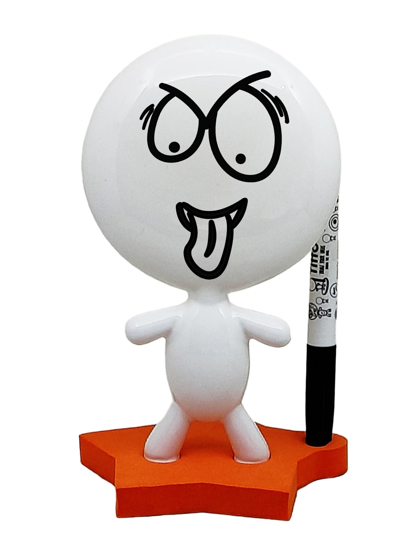 Coworkers Office Gift - Dry Erase Board - Back to School Gifts - Ceramic Whiteboard Doll - TITTO Star, Draw Your Ideas - Home Decor Design (Orange)