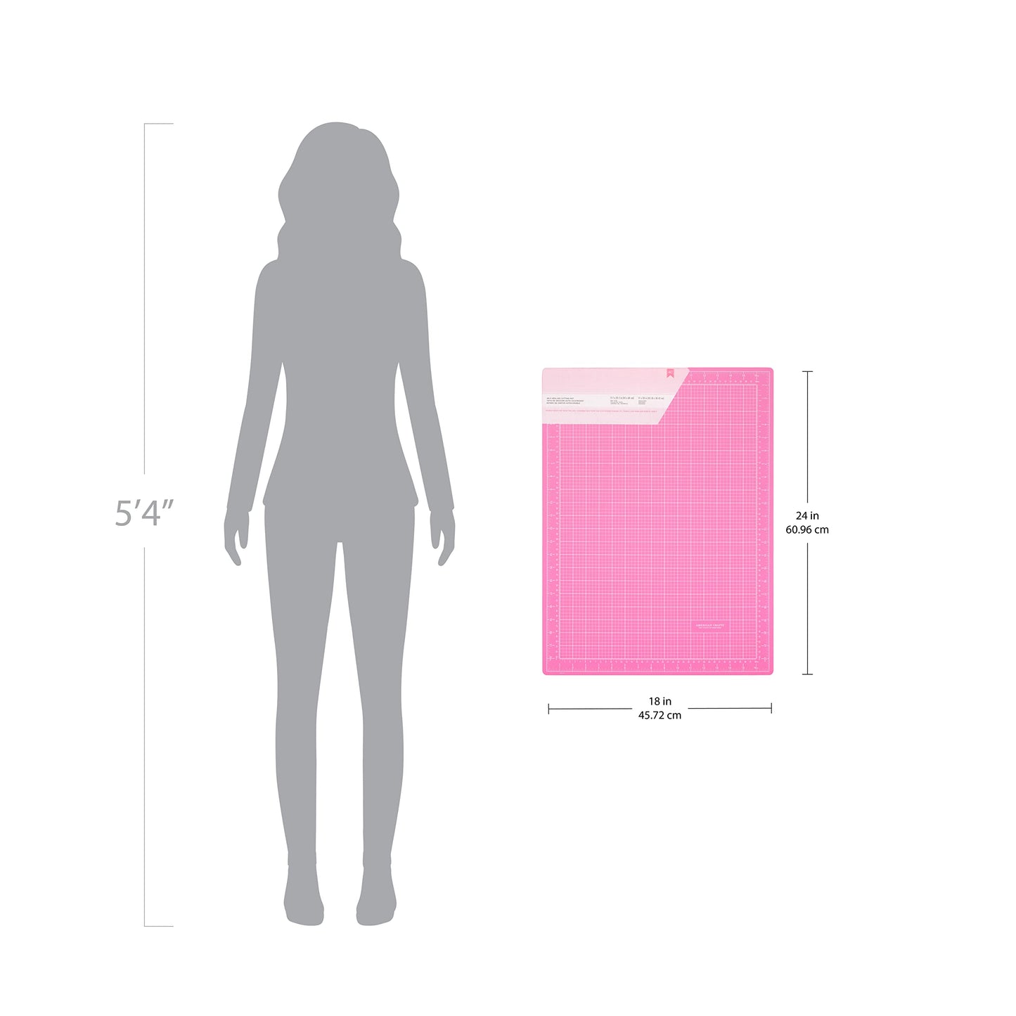 Pink Double-Sided Self-Healing Cutting Mat-18"X24"