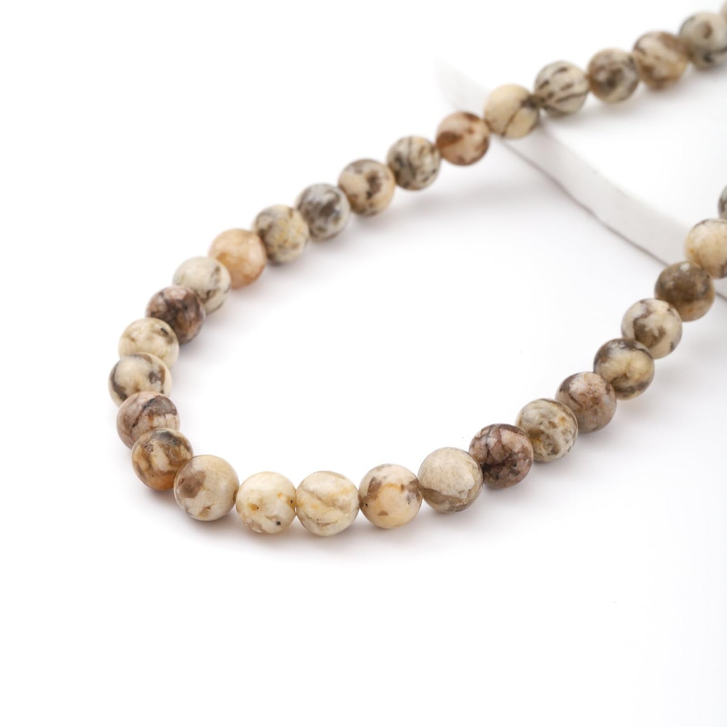 6mm 60pcs DIY Natural Feldspar Stone Beads Round Healing Crystal Gemstone Loose Beads for Jewelry Making Handmade Bracelet Necklace