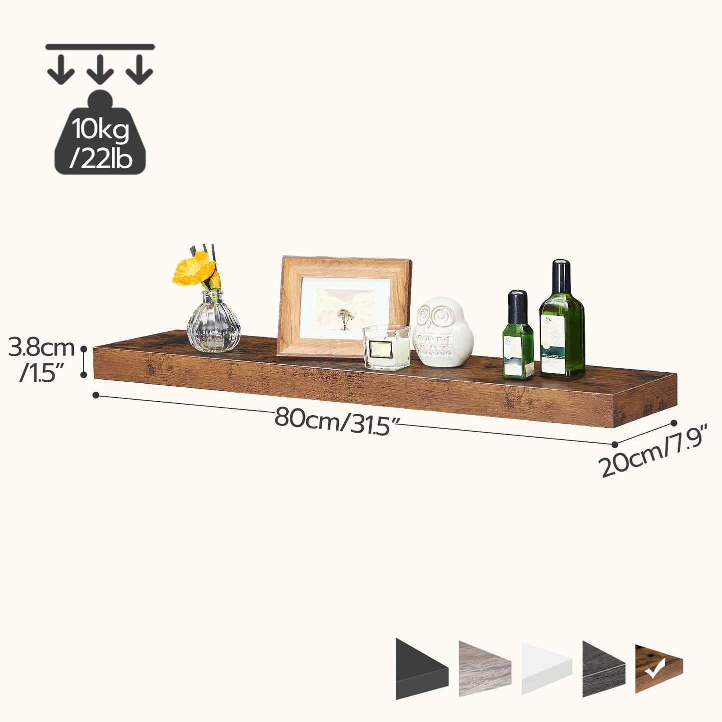 HOOBRO Console Table and Floating Shelves Bundle, Thin Sofa Side Display Table, Wall Mounted Shelf Set of 2, BF75XG01-BF80BJP201