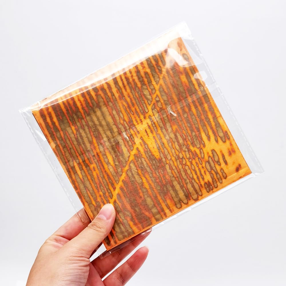 INSPIRELLE 5.5" x 5.5" Imitation Gold Foil Variegated Metallic Leaf 25 Sheets for Arts and Gilding Crafts, Sunset