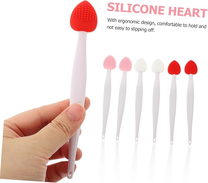 6pcs Silicone Nose Scrubber and Lip Scrub Brush Kit Double-Sided Exfoliating Facial Cleaning Tool for Makeup Lovers for Nose and Lip Care