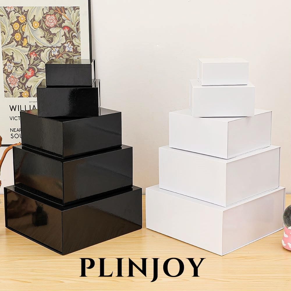 PLINJOY Magnetic Gift Box 15 Pack White Small Gift Box with Lids Closure in Bulk, Luxury Cardboard Gift Boxes for Presents,Bridesmaid Proposal,Packaging for Small Business,Parties,Bulk 6x6x3