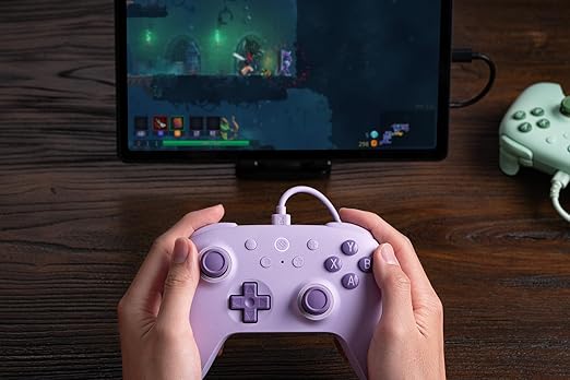 8Bitdo Ultimate 2C Hall Effect Joysticks and Hall Triggers Wired Controller for Windows PC and Android, with Remappable L4/R4 Bumpers, Turbo function & Rumble vibration (Purple)