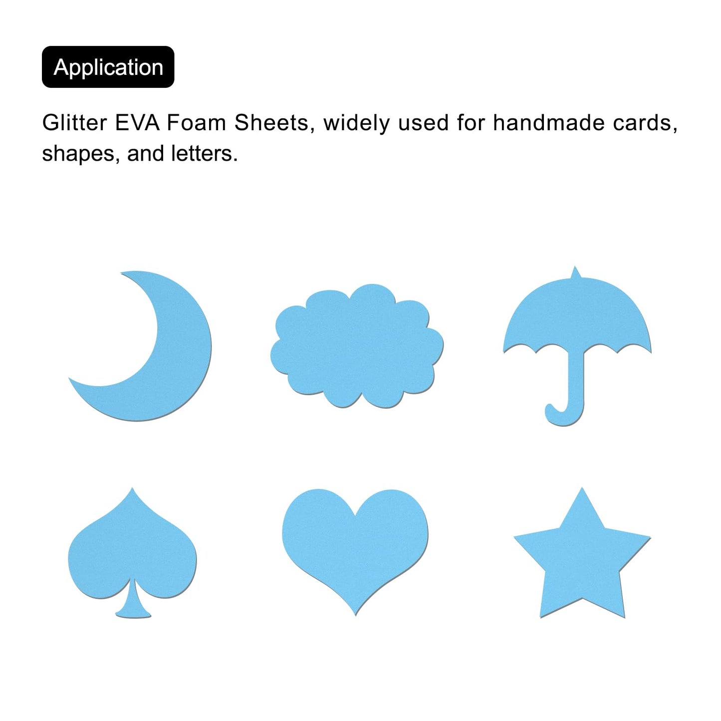 uxcell Light Blue EVA Foam Sheets 11.8x7.9 in 1.8mm Thickness for Crafts DIY, 12 Pcs
