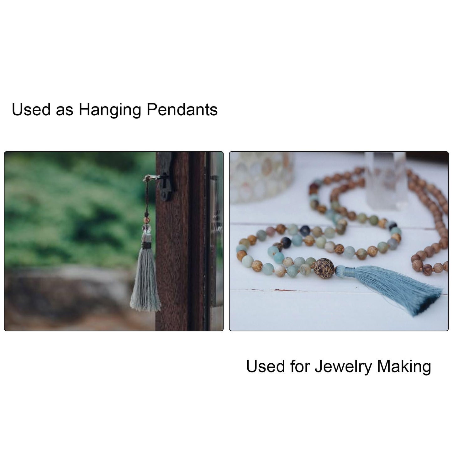 HARFINGTON Bookmark Tassels - 20Pcs 3.66" Silky Soft Mini Tassel with Loops for Keychain Graduation Handmade DIY Craft Accessory, Cream