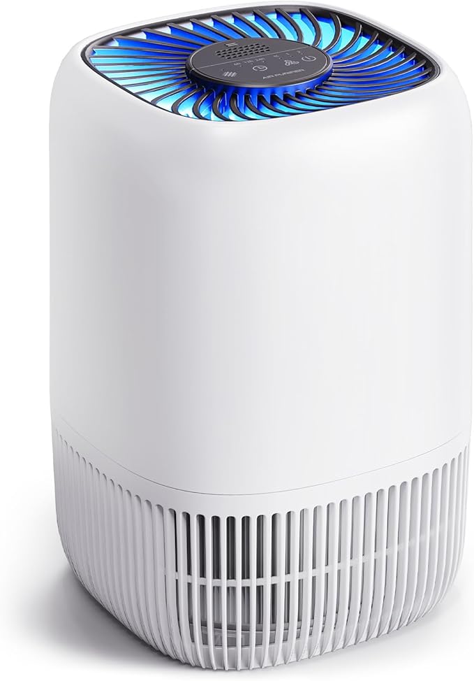 VOOPNU Air Purifiers for Bedroom, High Efficiency Filter, 1076 Ft², Black