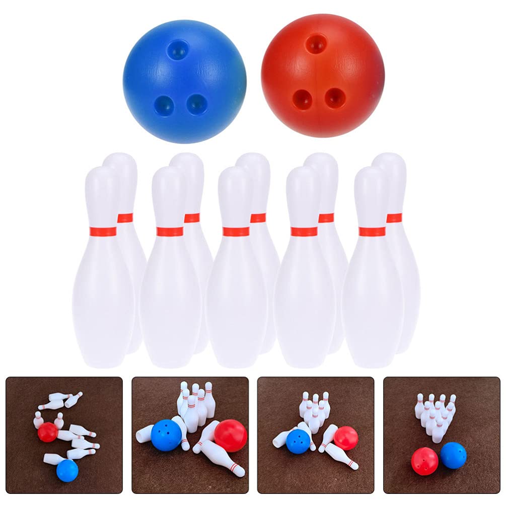 Toyvian 2Set Dollhouse Miniature Bowling Ball Set Miniature Dollhouse Bowling Game Toy Mini Desktop Tabletop Toy for Decoration Accessories