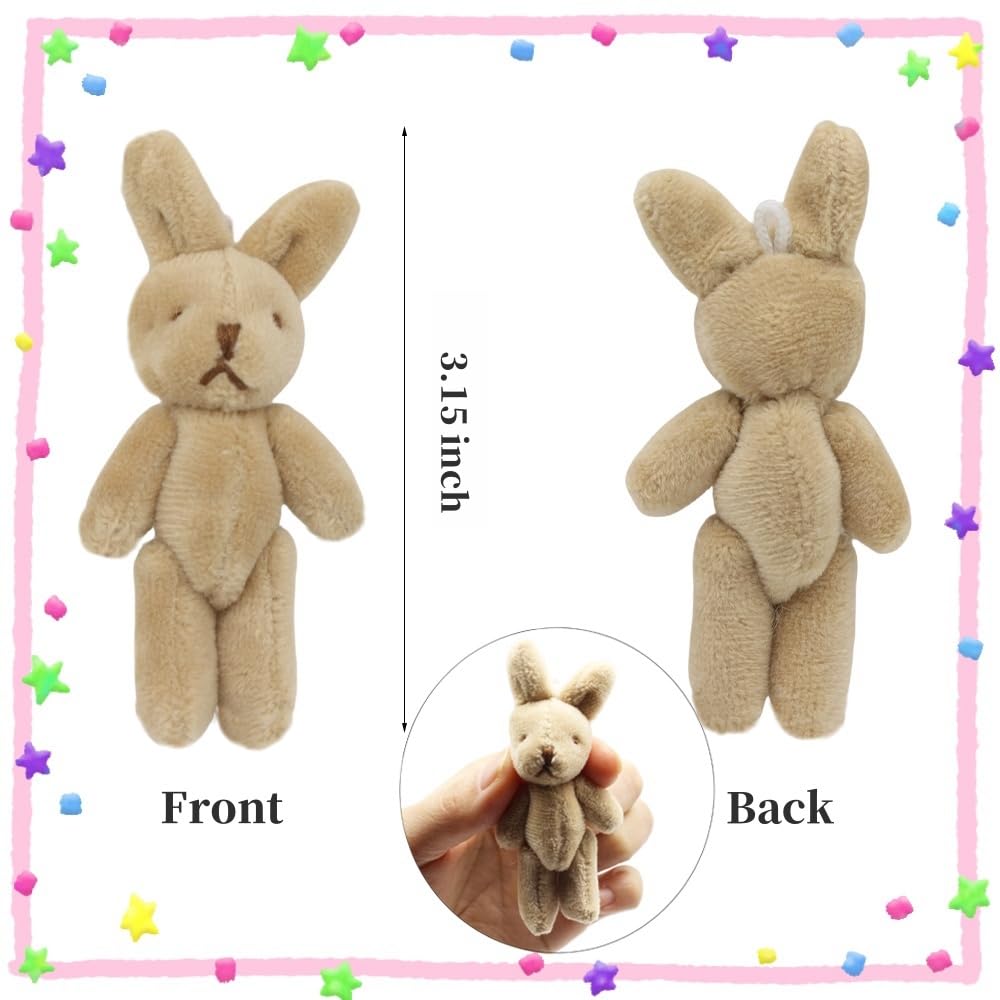 YGbridge Mini Plush Bunny, 12 Pcs Tiny Stuffed Animals, 3.2 Inch Easter Bunny Doll, Soft Rabbit for Easter, Birthday, Wedding Decorations, Easter Basket Stuffers (3.2 Inch)