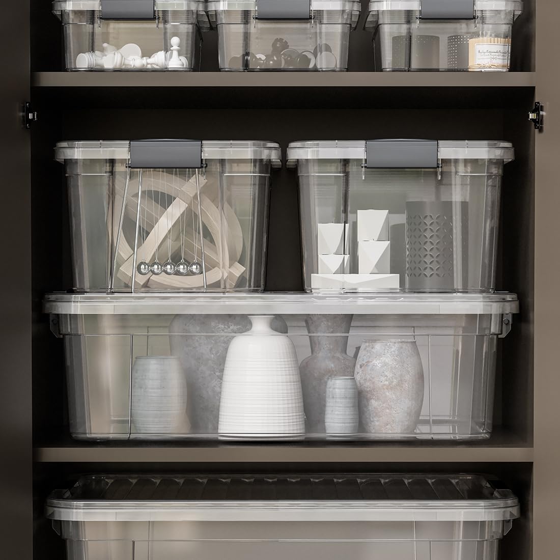 21 Quart Clear Plastic Storage Boxes with Lids (10 Count)
