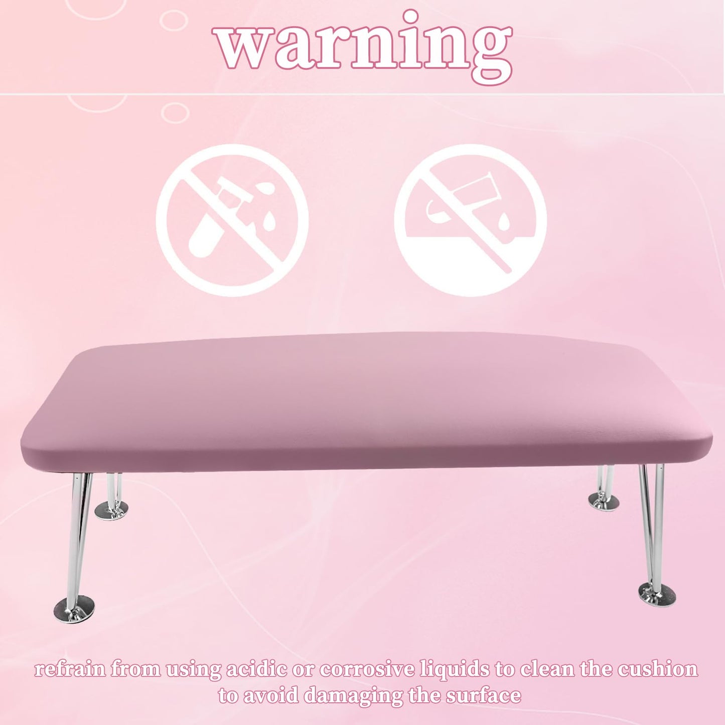 BOMOQING Arm Rest for Nails, Microfiber Leather Nail Arm Rest for Acrylic Nails, Nail Arm Rest Table with Pillow Cushion Hand Holder for Manicure, Hand Rest for Nails Tech, Home Use or Salon(Purple)