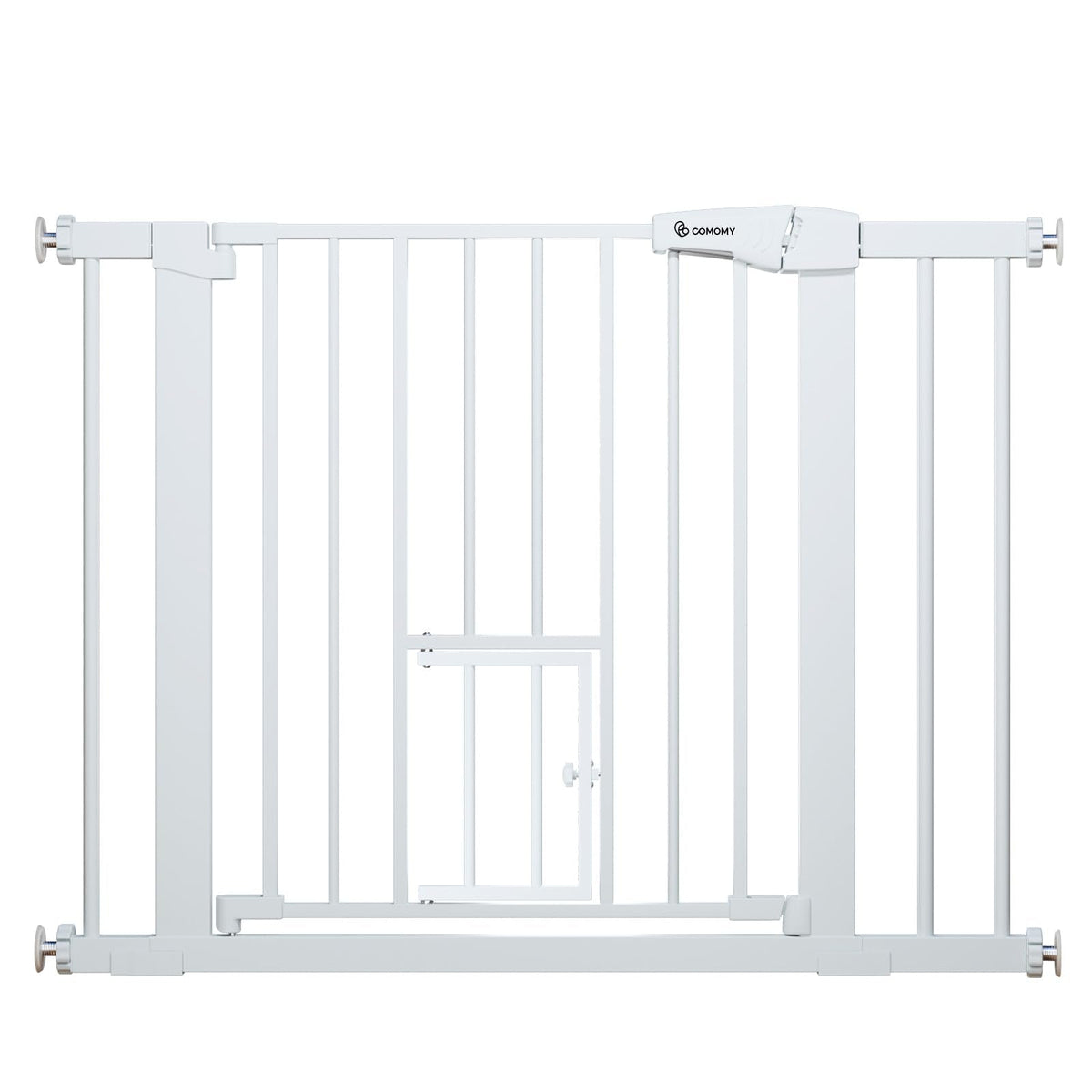 COMOMY Auto Close Pet Gate with Cat Door, 29.5"-40.5" Dog Gate for House