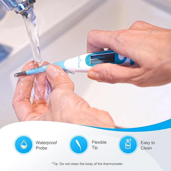 Easy@Home 50 Ovulation Test Strips + Digital Basal Thermometer, 50LH Strips+EBT-100