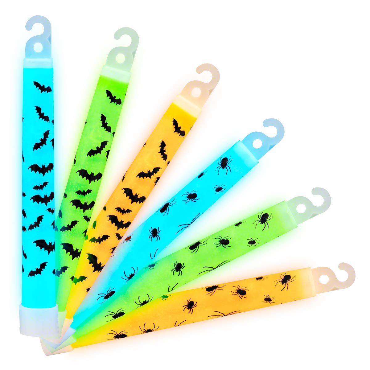 FlashingBlinkyLights 25 Bats & Spiders Halloween Glow Sticks in Assorted Colors