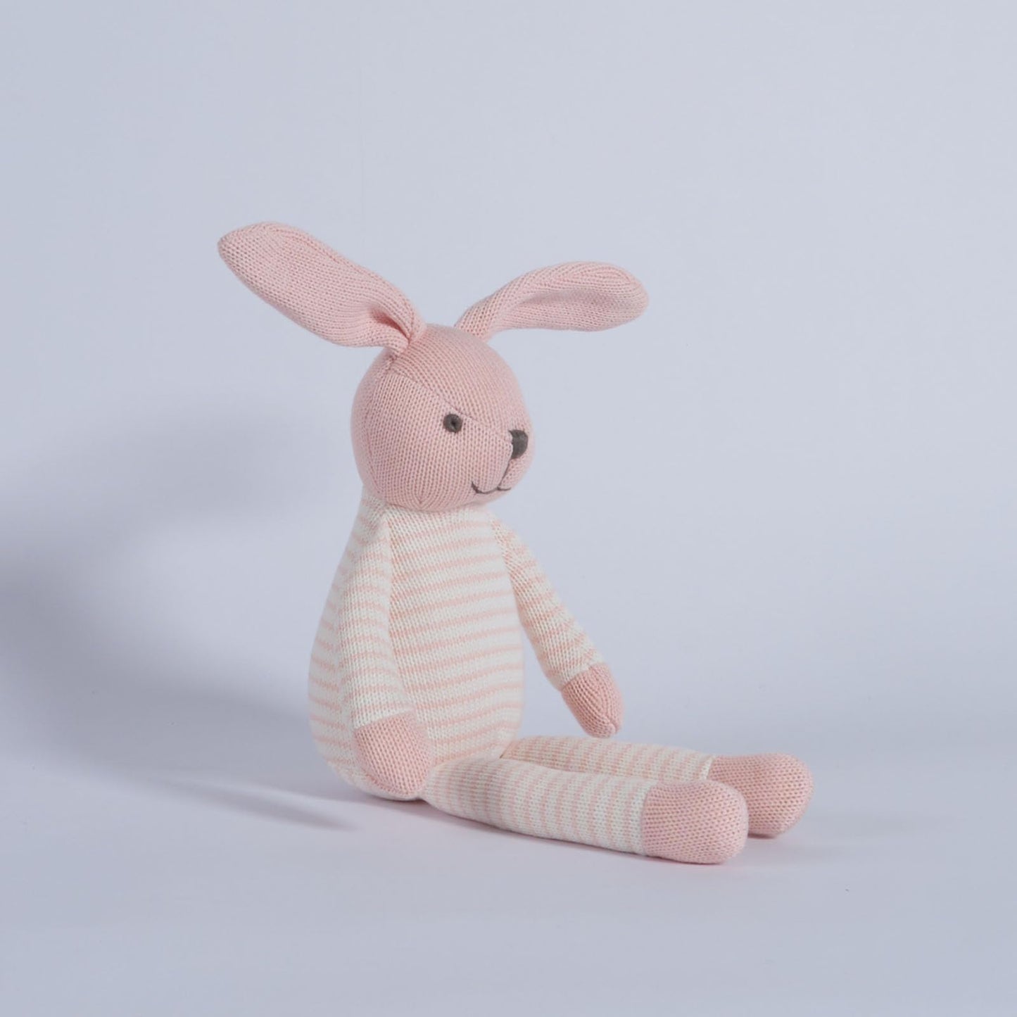 BiluKano Hand Knitted Bunny Plush Toy, 14 Inch Crochet Stuffed Rabbit with Long Floppy Ears - Ultra Soft Sensory Toy for Toddlers, Neutral Easter Gift, Nursery Decor, Baby Shower Present