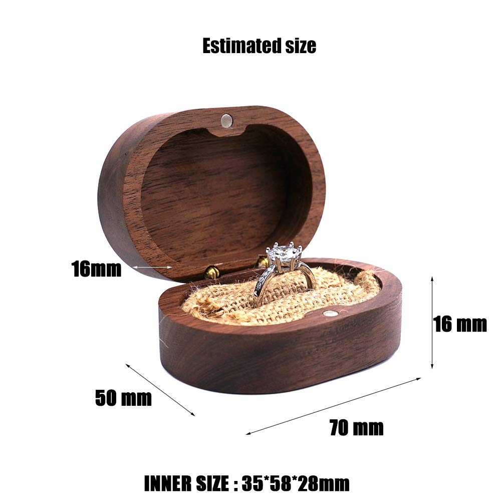 molchagar Ring Box for Wedding Ceremony, 2 Slots Ring Box, It Was Always You Commitment of Love Engraved Wooden Ring Holder for Engagement, Propose, Lover's Birthday Jewelry Gift Box…