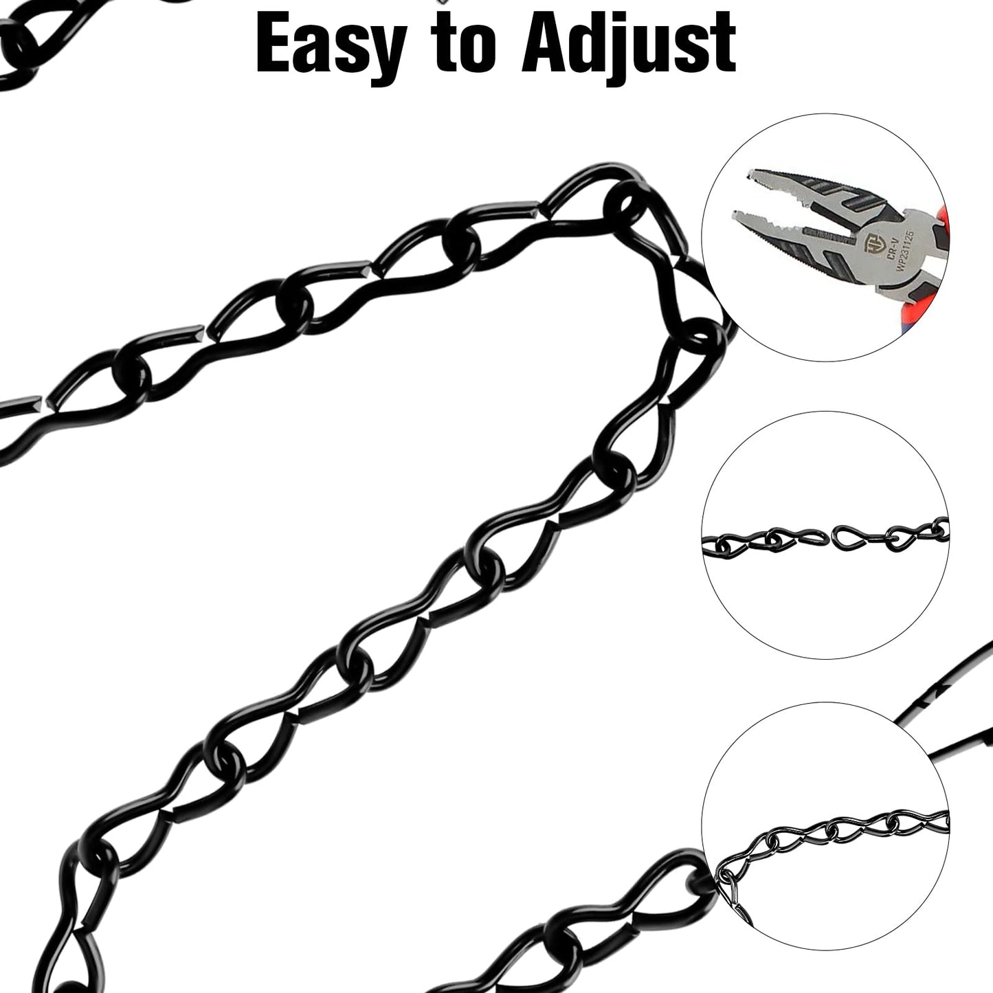 Hanging Basket Chain, Chain for Hanging Plants, 4 Pcs 9.5 Inch Hanging Chain, Hanging Plant Chain, Black Chain for Hanging Bird Feeders Planters Lanterns Baskets Billboards Wind Chimes Ornaments